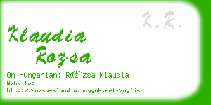 klaudia rozsa business card